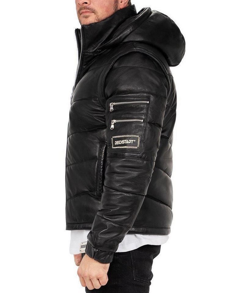 Reichstadt Bomberjacke Herren Regular Fit Echtleder Echtleder 22RS032LUX Jacke und Weste in einem Produkt – Bild 3 von 5