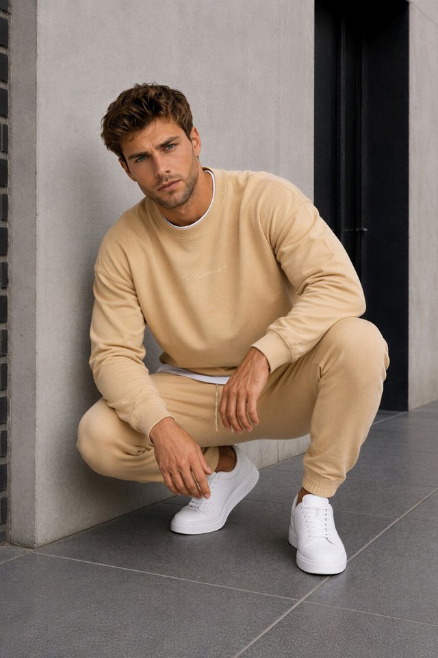 Reichstadt Sweatshirt Herren Regular Fit Pullover Logo-Stitching 23RS037 mit Eleganten Details – Bild 3 von 5