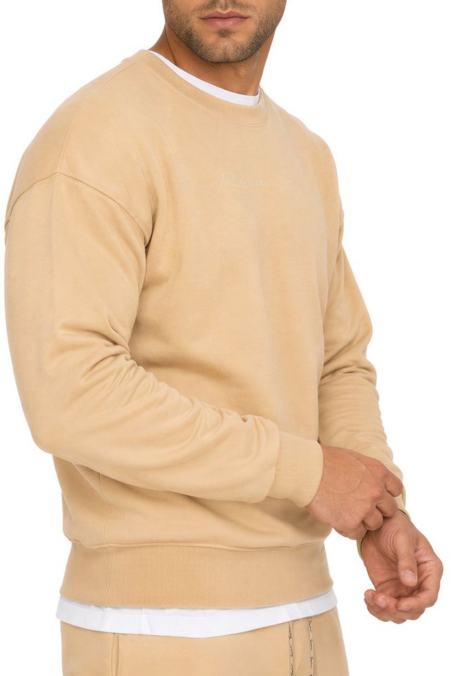 Reichstadt Sweatshirt Herren Regular Fit Pullover Logo-Stitching 23RS037 mit Eleganten Details – Bild 5 von 5