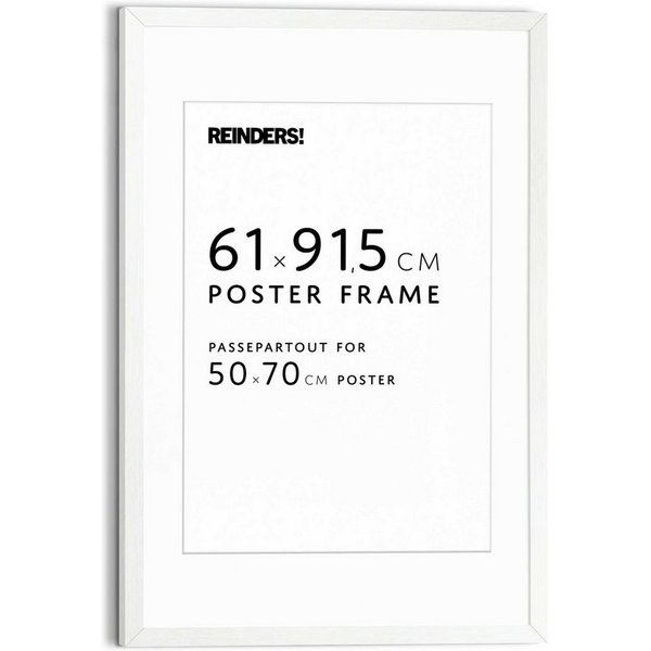 Reinders! Bilderrahmen Bilderrahmen Poster 61x91,5 oder 50x70, für 1 Bilder, Wohnzimmer - Weiß - MDF - 64,5x95 cm