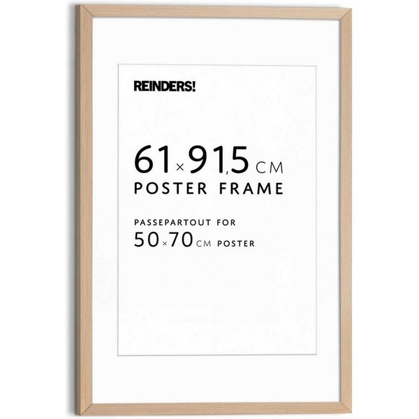 Reinders! Bilderrahmen Bilderrahmen Poster 61x91,5 oder 50x70, für 1 Bilder, Wohnzimmer - Buche - MDF - 64,5x95 cm