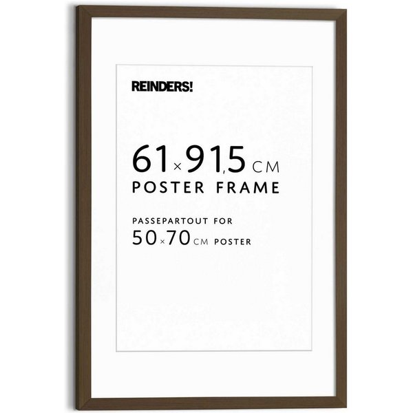 Reinders! Bilderrahmen Bilderrahmen Poster 61x91,5 oder 50x70, für 1 Bilder, Wohnzimmer - Walnuß - MDF - 64,5x95 cm