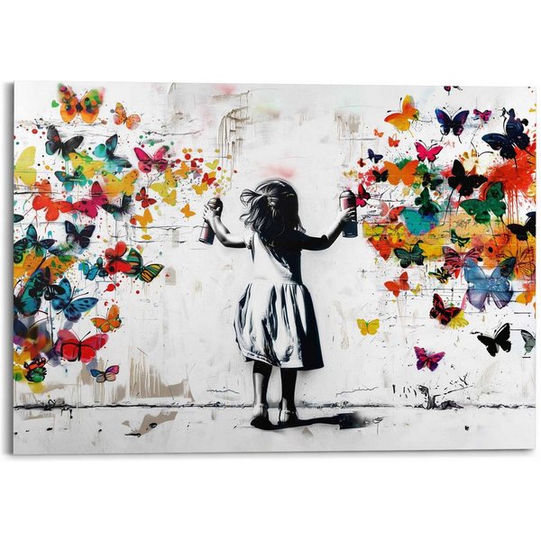 Reinders! Deco-Panel Graffiti-Blumen, Teenager Zimmer - Mehrfarbig - MDF - Street Art - 140x100 cm