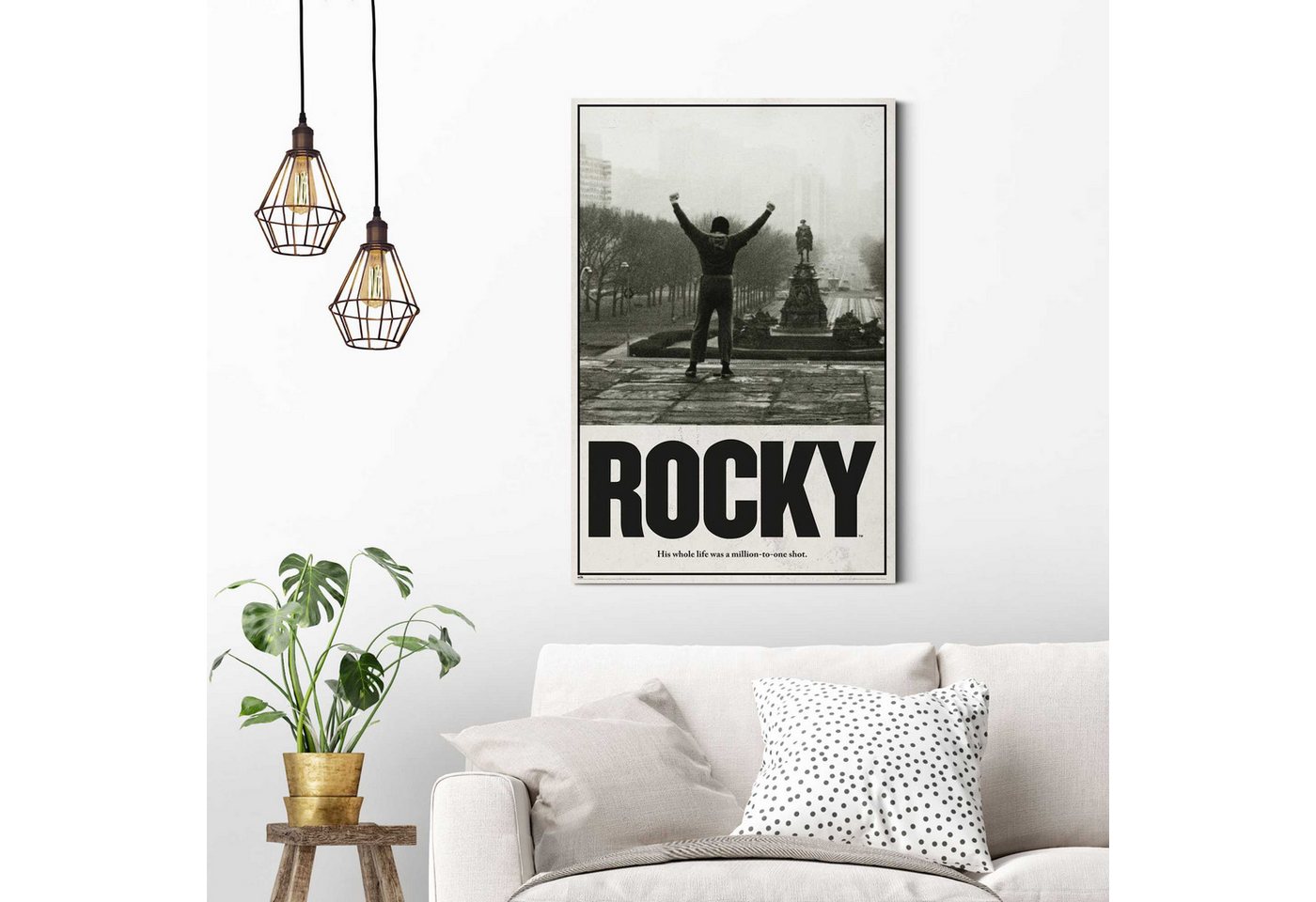 Reinders! Deco-Panel Rocky - Rocky Balboa, Teenager Zimmer - Schwarz-Weiß - MDF - Film und Fernsehen - 60x90 cm – Bild 2 von 4