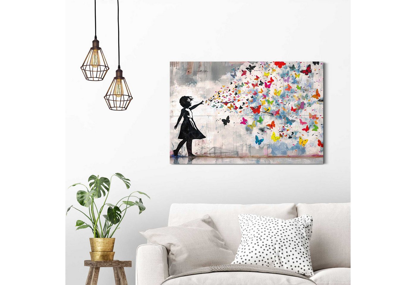 Reinders! Deco-Panel Streetart-Schmetterlinge, Teenager Zimmer - Mehrfarbig - MDF - Street Art - 90x60 cm – Bild 2 von 4