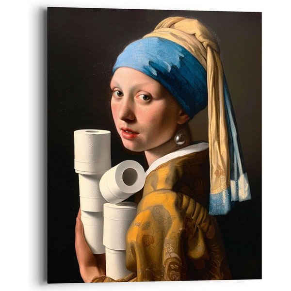 Reinders! Deco-Panel Toiletpaper Girl, Bilder von Frauen, Frau, Toilette - Blau - MDF - Kunst - 40x50 cm