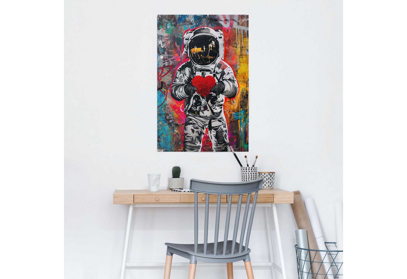 Reinders! Poster Astronauten-Graffiti, Kinderzimmer - Mehrfarbig - 150 gr. Papier - Menschen - 61x91,5 cm – Bild 2 von 2