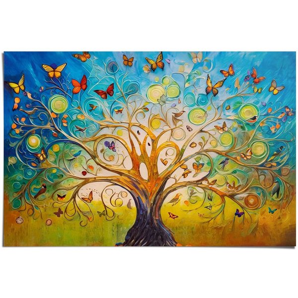 Reinders! Poster Colourful Tree of Life, Hobbyraum - Mehrfarbig - 150 gr. Papier - Kunst - 91,5x61 cm