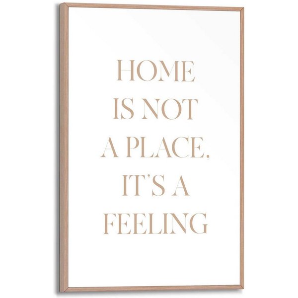 Reinders! Poster Feeling Home, Wohnzimmer - Gold - MDF - Sprüche - 20x30 cm