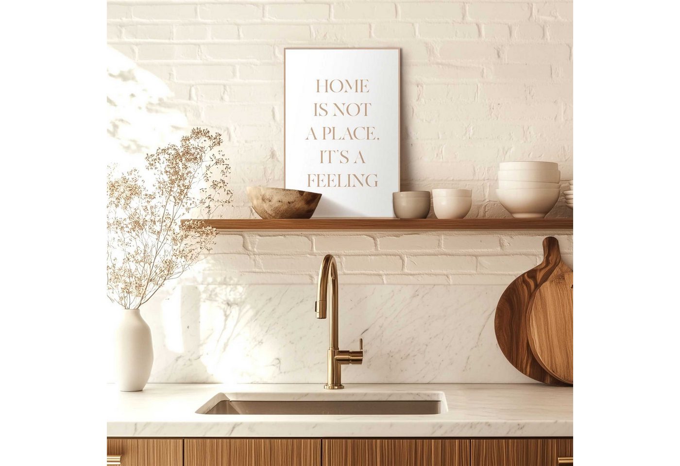 Reinders! Poster Feeling Home, Wohnzimmer - Gold - MDF - Sprüche - 20x30 cm – Bild 2 von 4