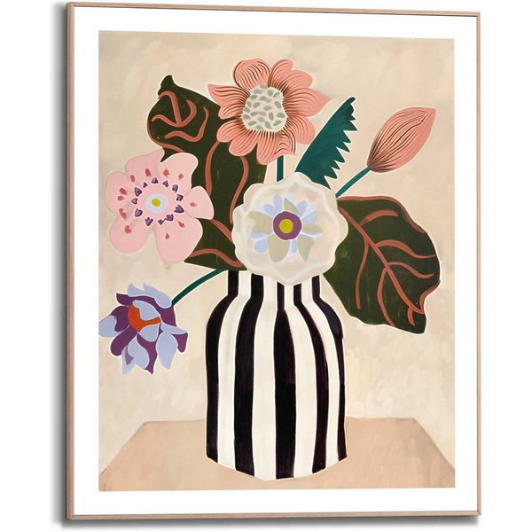 Reinders! Poster Funky Flowers, Wohnzimmer - Blumen - Vase - Mehrfarbig - MDF - Blumen und Pflanzen