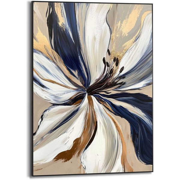 Reinders! Poster Glamour Flower, Wohnzimmer - Blau - MDF - Abstrakt - 50x70 cm