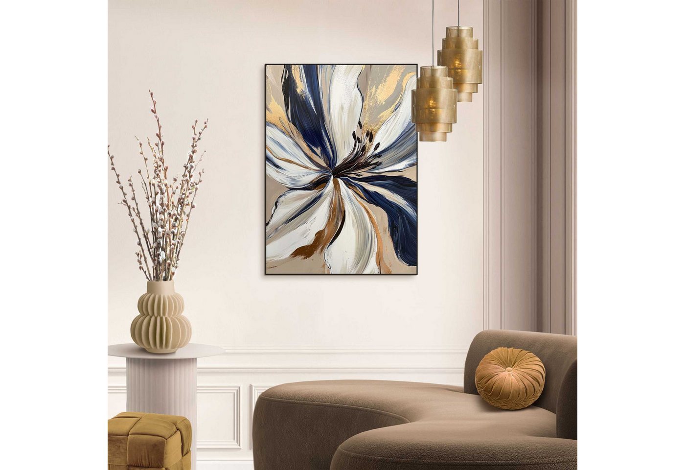 Reinders! Poster Glamour Flower, Wohnzimmer - Blau - MDF - Abstrakt - 50x70 cm – Bild 2 von 4