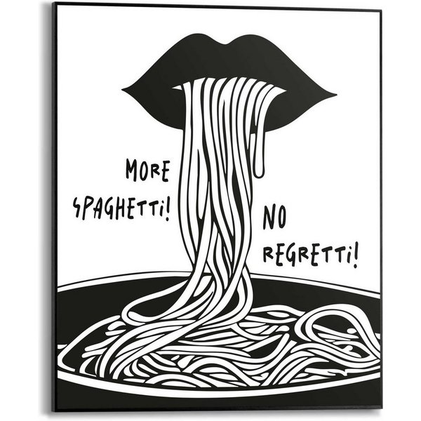 Reinders! Poster More Spaghetti, Küche - Schwarz-Weiß - MDF - Essen und Trinken - 40x50 cm