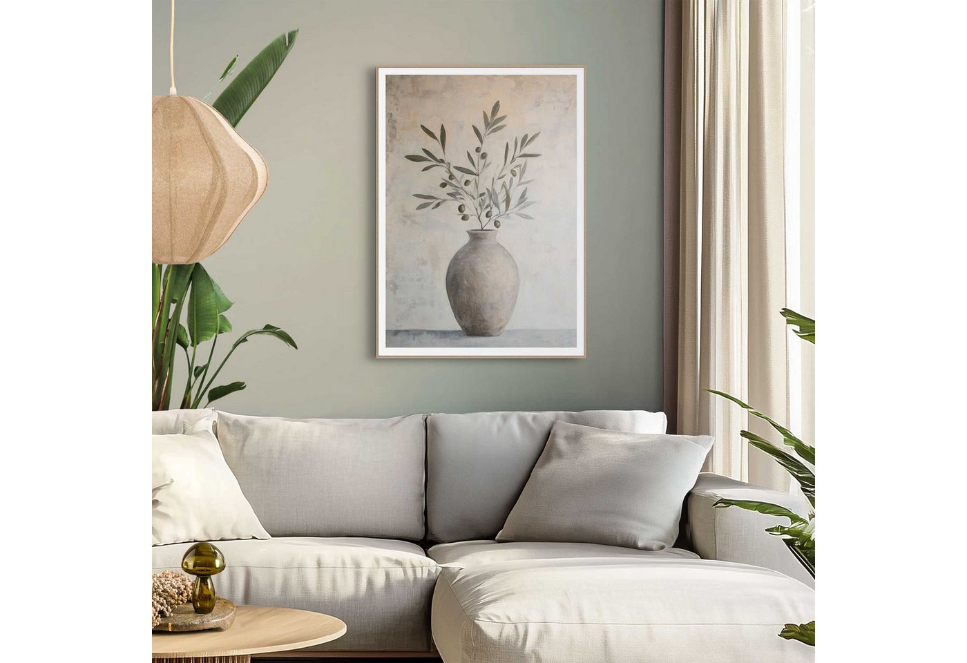 Reinders! Poster Oliven auf Vase, Wohnzimmer - Grün - MDF - Abstrakt - 50x70 cm – Bild 2 von 4