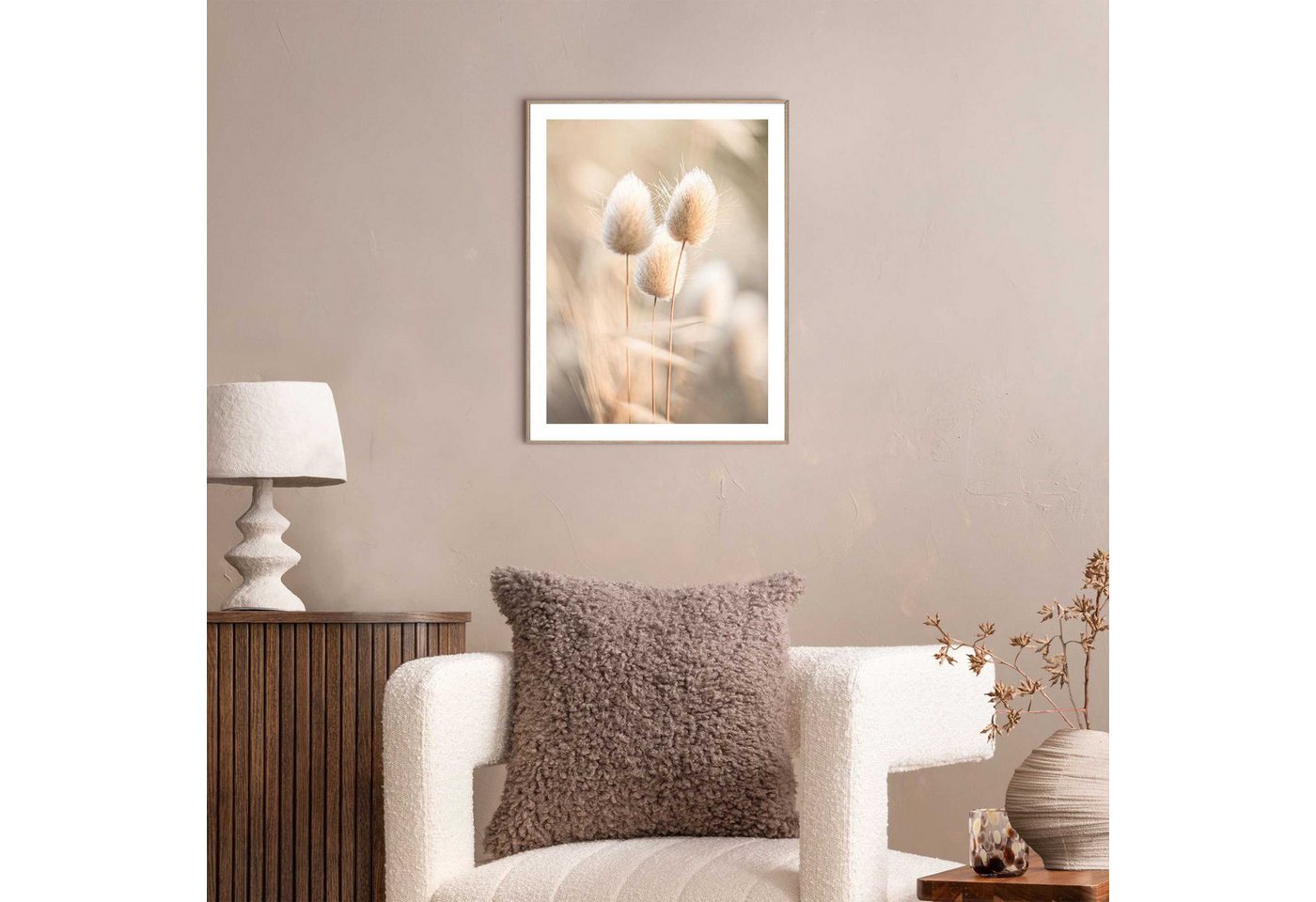 Reinders! Poster Plumes, Wohnzimmer - Grasfedern - Beige - MDF - Blumen und Pflanzen - 30x40 cm – Bild 2 von 4