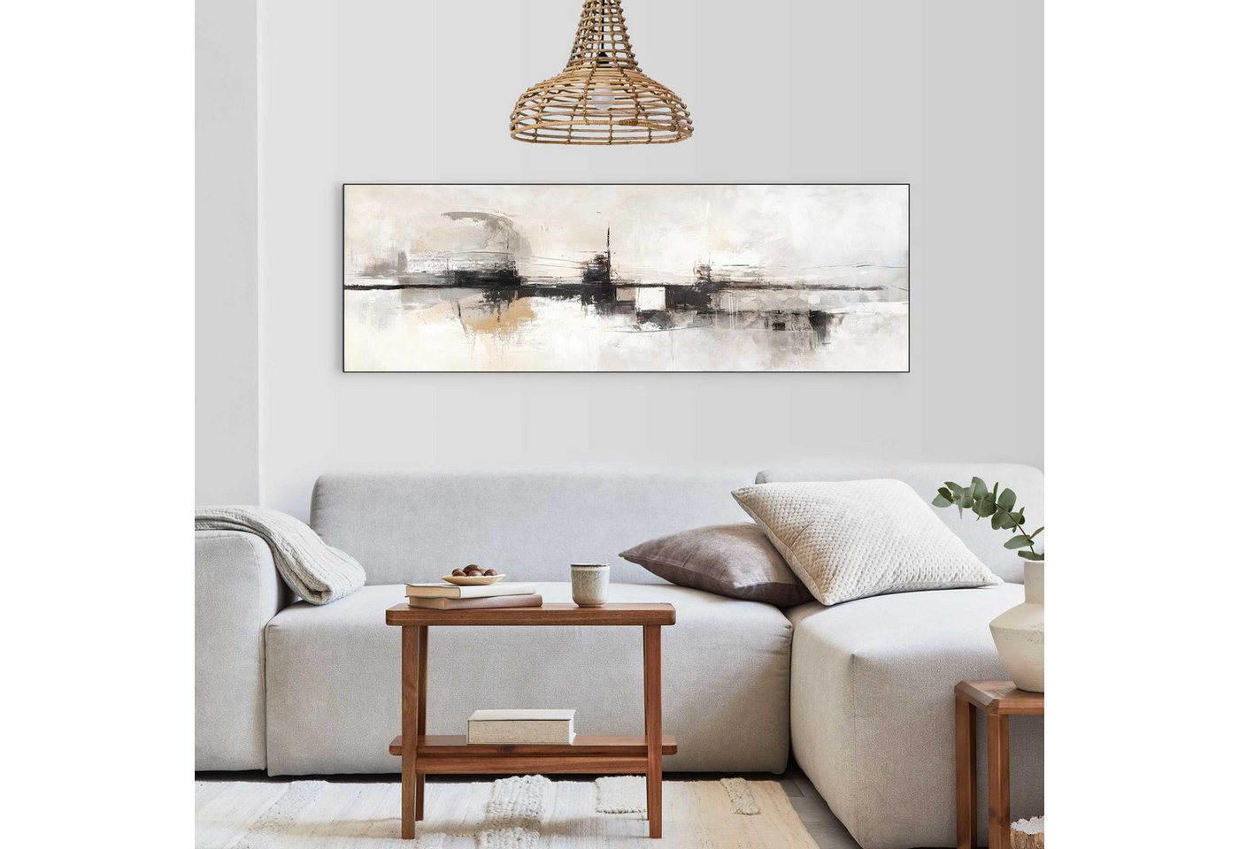 Reinders! Wandbild Abstrakter Horizont, Wohnzimmer - Beige - MDF - Abstrakt - 156x52 cm – Bild 2 von 4