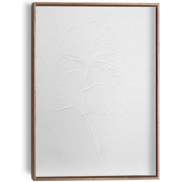Reinders! Wandbild Ginkgo-Blätter, Wohnzimmer - Weiß - MDF - Blumen und Pflanzen - 30x40 cm