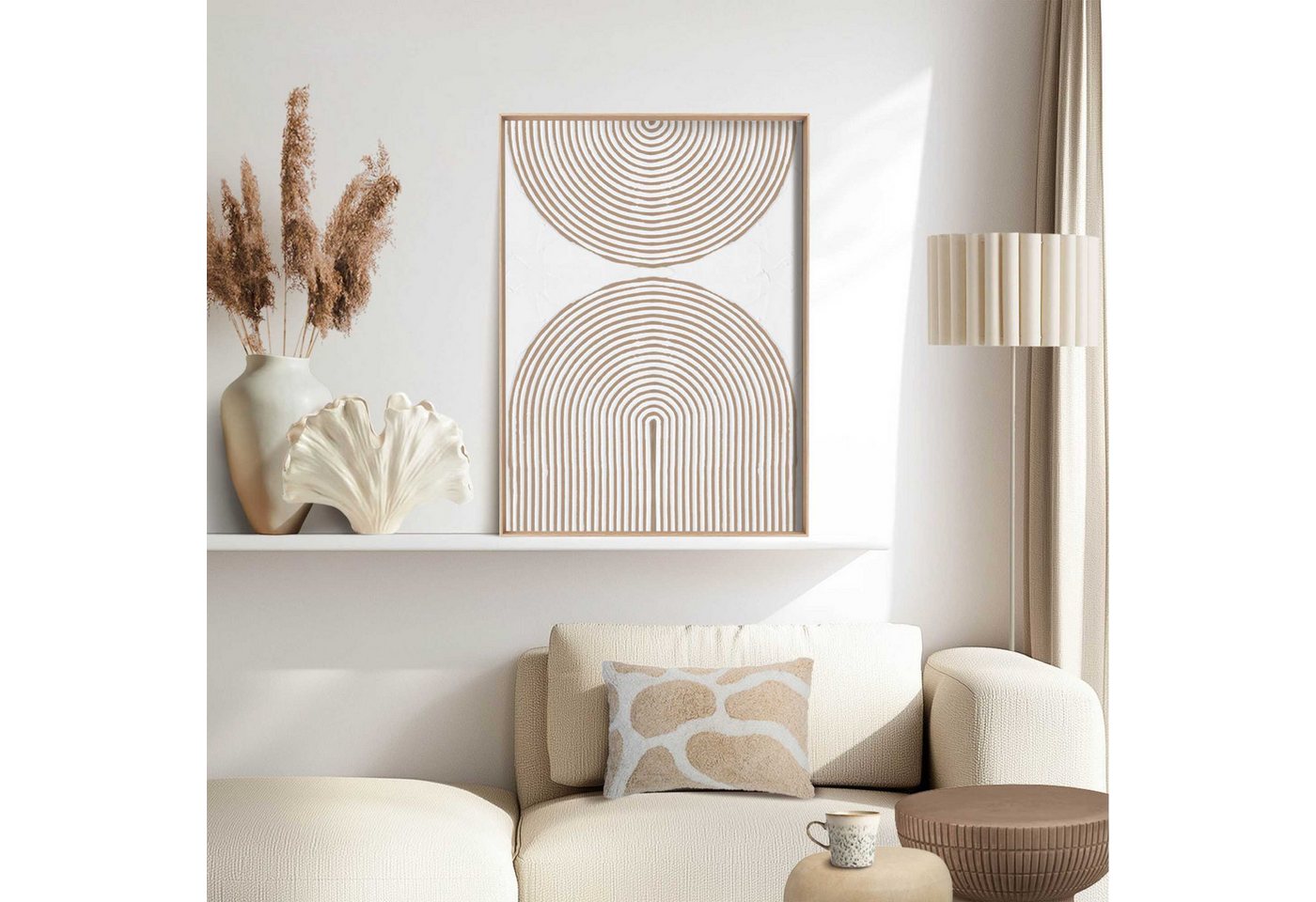 Reinders! Wandbild Reliefbögen, Wohnzimmer - Beige - MDF - Abstrakt - 30x40 cm – Bild 2 von 5