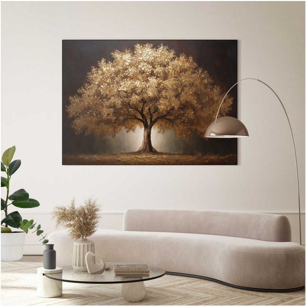 Reinders! XXL-Wandbild Der goldene Baum, Bäume (1 St), Wohnzimmer - Gold - MDF - Wald - 140x100 cm