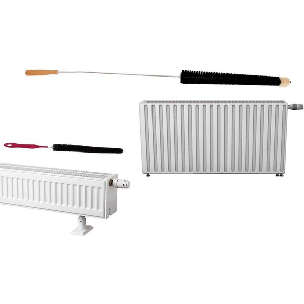 Reinigungsbürste Heizkörperbürsten Set eine harte Bürste für groben Schmutz und eine, Heizkörper fast aller Arten, (Komplett Set für Ihre Heizung, 2-tlg), Wäsch