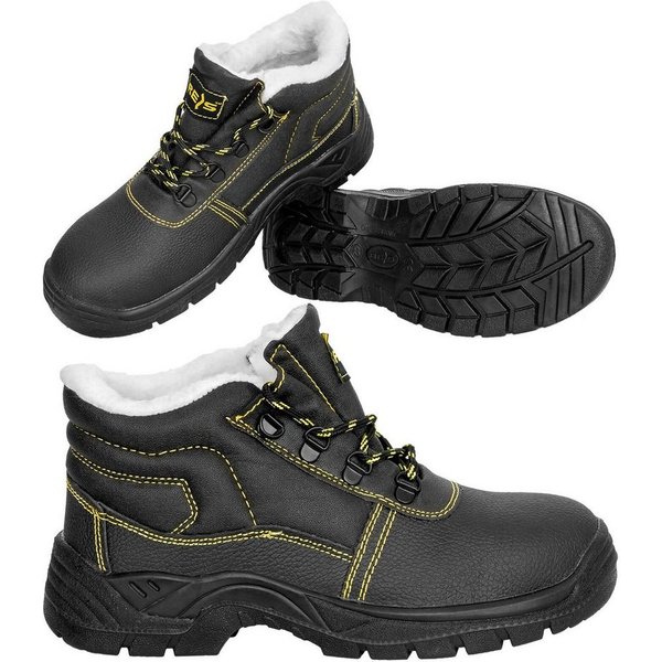 Reis Arbeit Winterschuhe Sicherheitsschuhe Stiefel Gefüttert Stahlkappe Arbeitsschuh aus Rindsleder