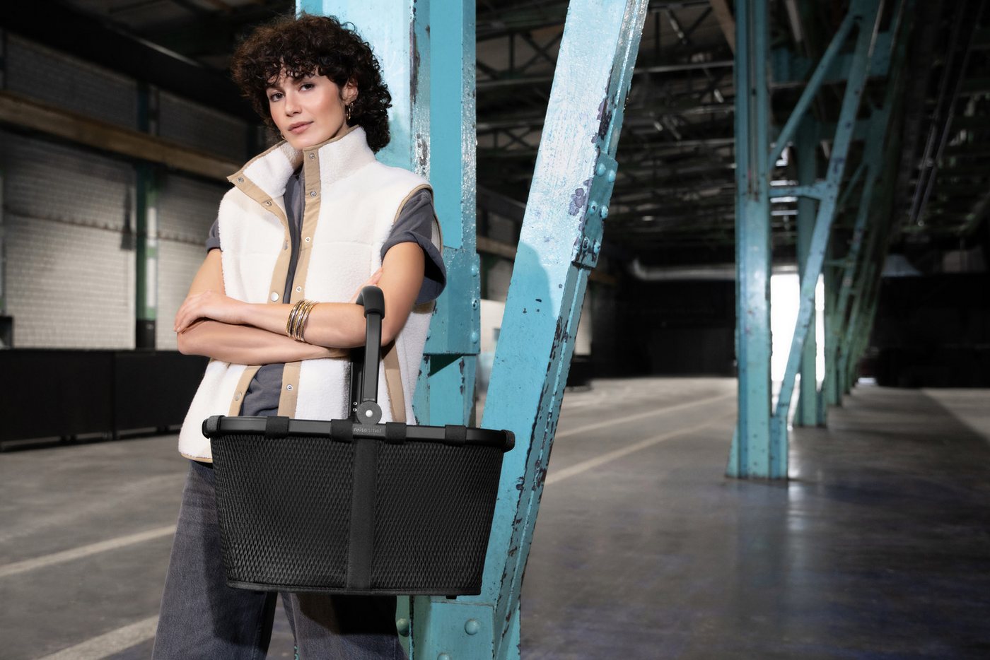 REISENTHEL® Einkaufskorb carrybag, 22 l, Standfüße, ummantelter Griff zum Umklappen, Innentasche Reißverschluss – Bild 3 von 5