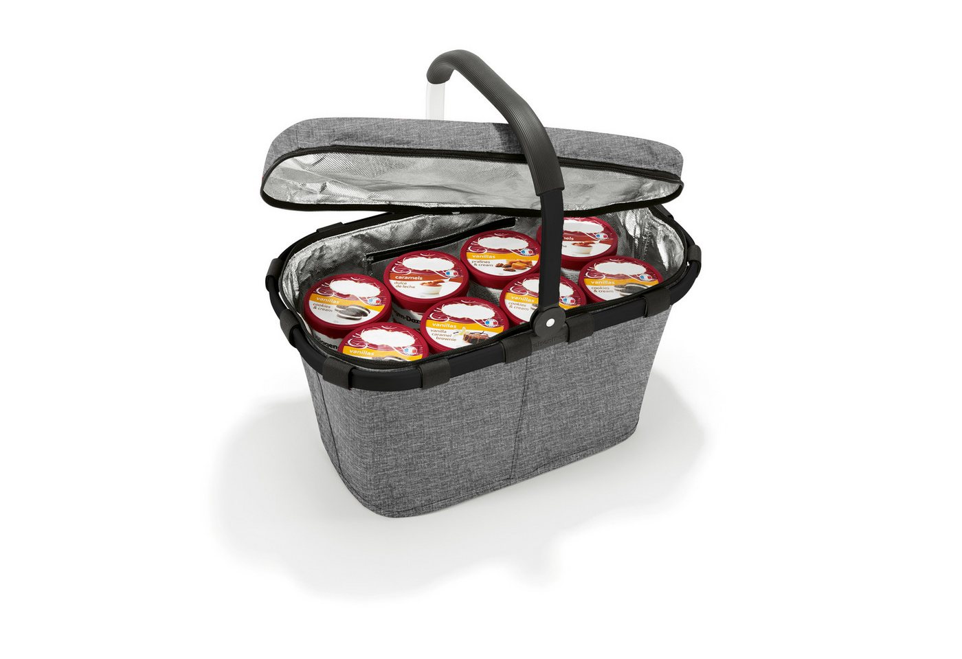 REISENTHEL® Einkaufskorb carrybag iso, 22 l, dicht schließender Deckel m. Reißverschluss, Standfüße, stabiler Griff – Bild 5 von 5