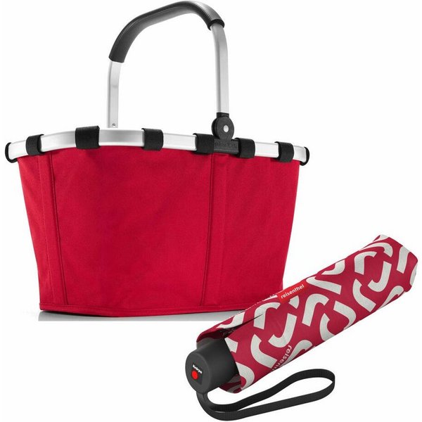 REISENTHEL® Einkaufskorb carrybag Set Red, mit umbrella pocket classic
