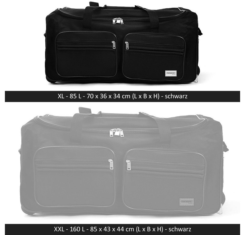 monzana Reisetasche Monzana (1-tlg), mit Rollen 85L Trolley Teleskopgriff Schwarz Groß XL Gepäcktasche – Bild 4 von 5