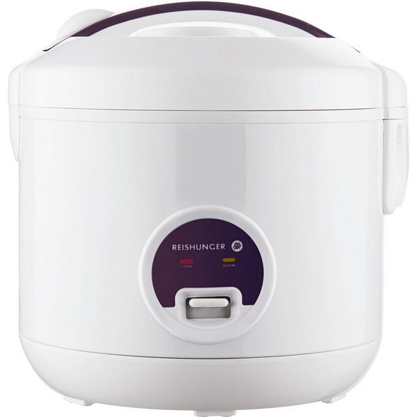 Reishunger Reiskocher Basis – 1,2 L – mit Keramikbeschichtung – bis zu 6 Portionen, 500 W, Mit Dampfgarfunktion & Warmhaltefunktion