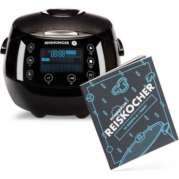 Reishunger Reiskocher Digital – 1,5 L – Multikocher – 12 Programme – Keramikbeschichtung, 860 W, Timer- und Warmhaltefunktion, 7-Kochphasen-Technologie, LED-Dis