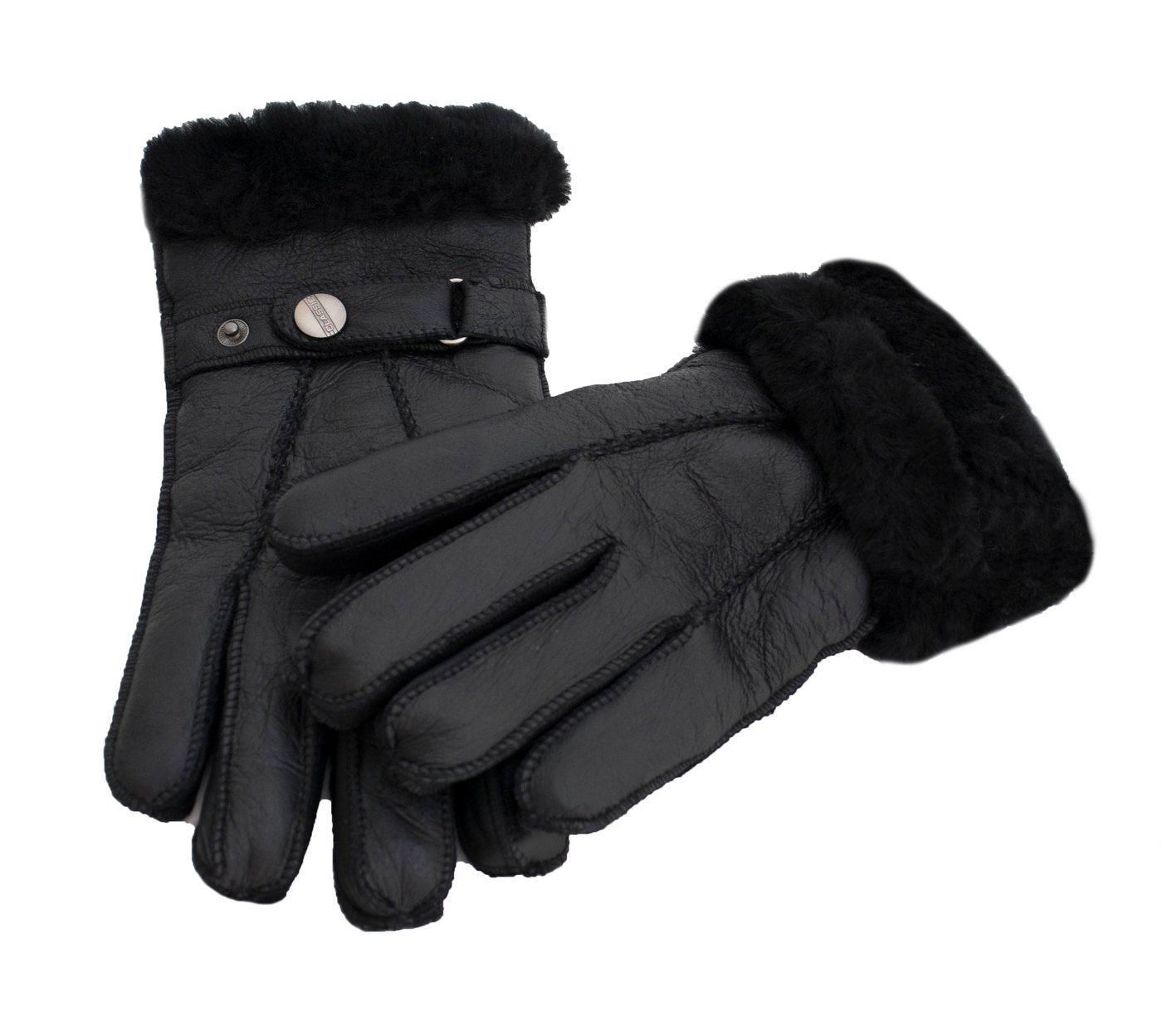 Reissner Lammfelle Lederhandschuhe Finger Handschuhe Nappaleder gefüttert echtes Lammfell (2-St) – Bild 4 von 5