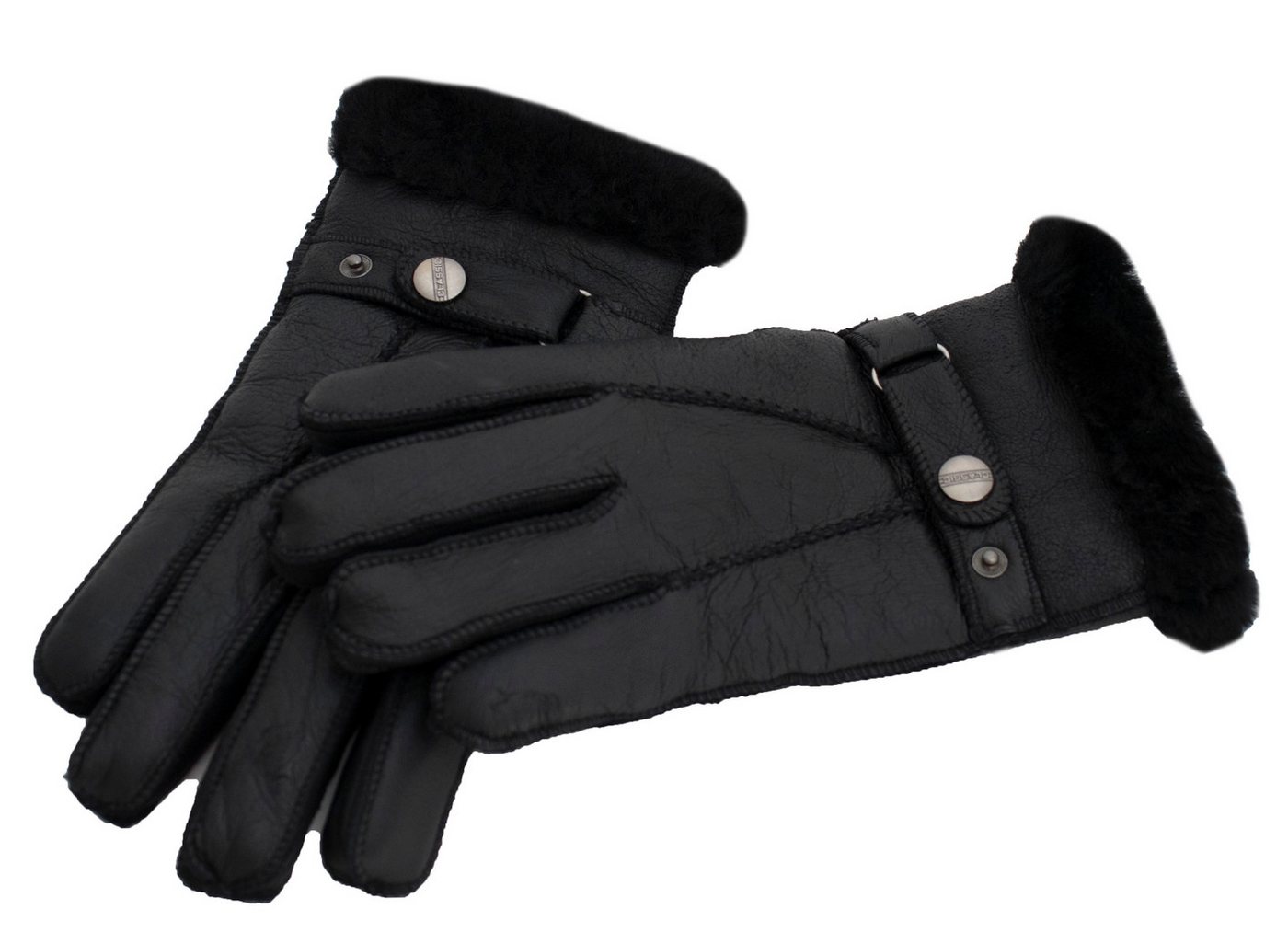 Reissner Lammfelle Lederhandschuhe Finger Handschuhe Nappaleder gefüttert echtes Lammfell (2-St) – Bild 5 von 5