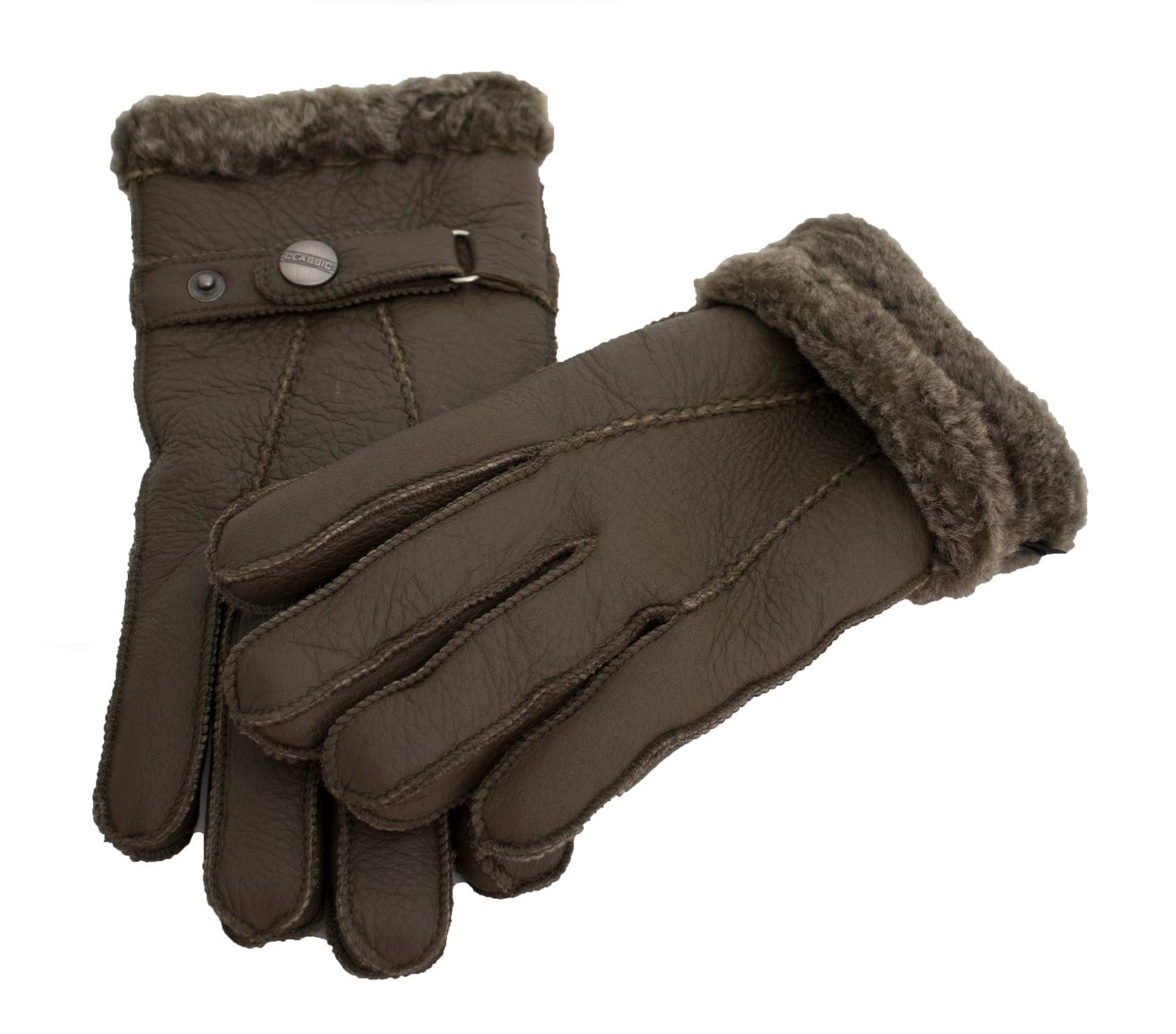 Reissner Lammfelle Lederhandschuhe Finger Handschuhe Nappaleder gefüttert echtes Lammfell (2-St) – Bild 5 von 5