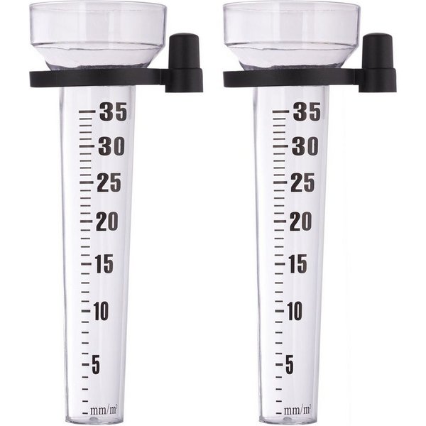 relaxdays 2er Set Regenmesser (2x Halterung)