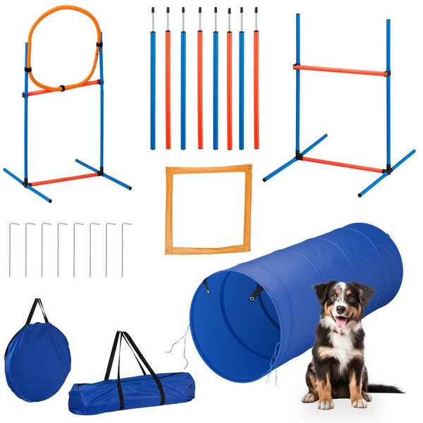 relaxdays Agility-Slalom Agility Set für Hunde, Kunststoff