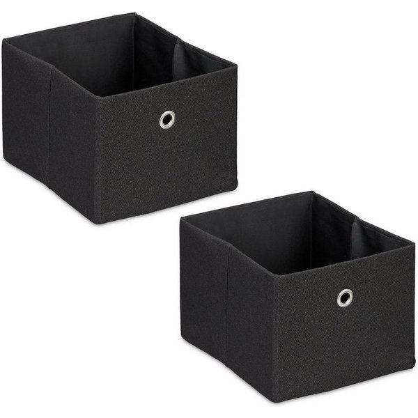 relaxdays Aufbewahrungsbox im 2er Set (2 St), schwarz