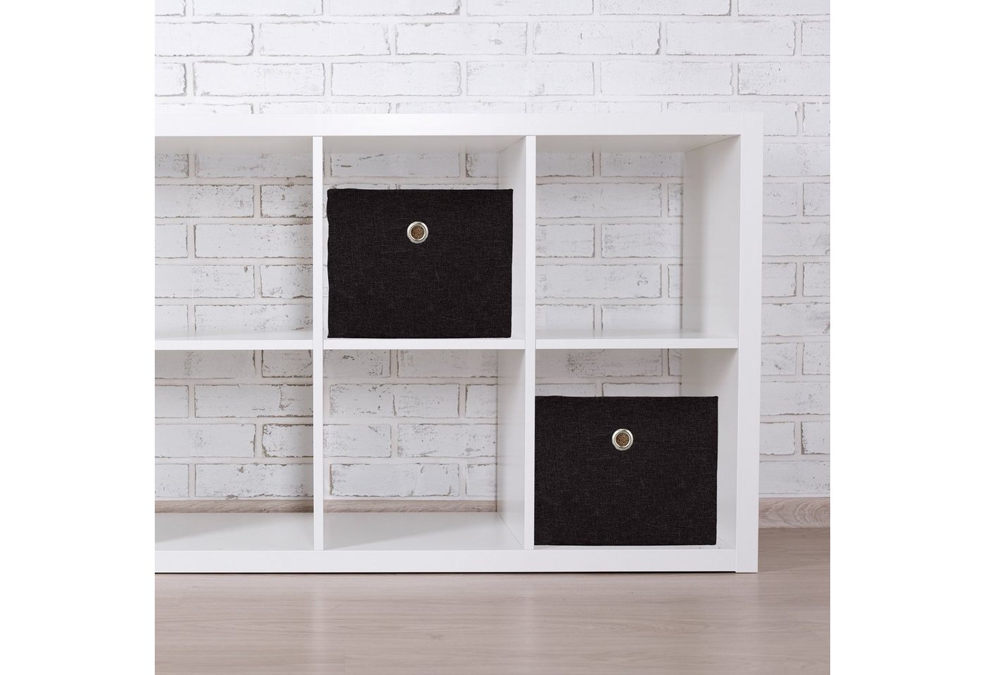 relaxdays Aufbewahrungsbox im 2er Set (2 St), schwarz – Bild 2 von 5
