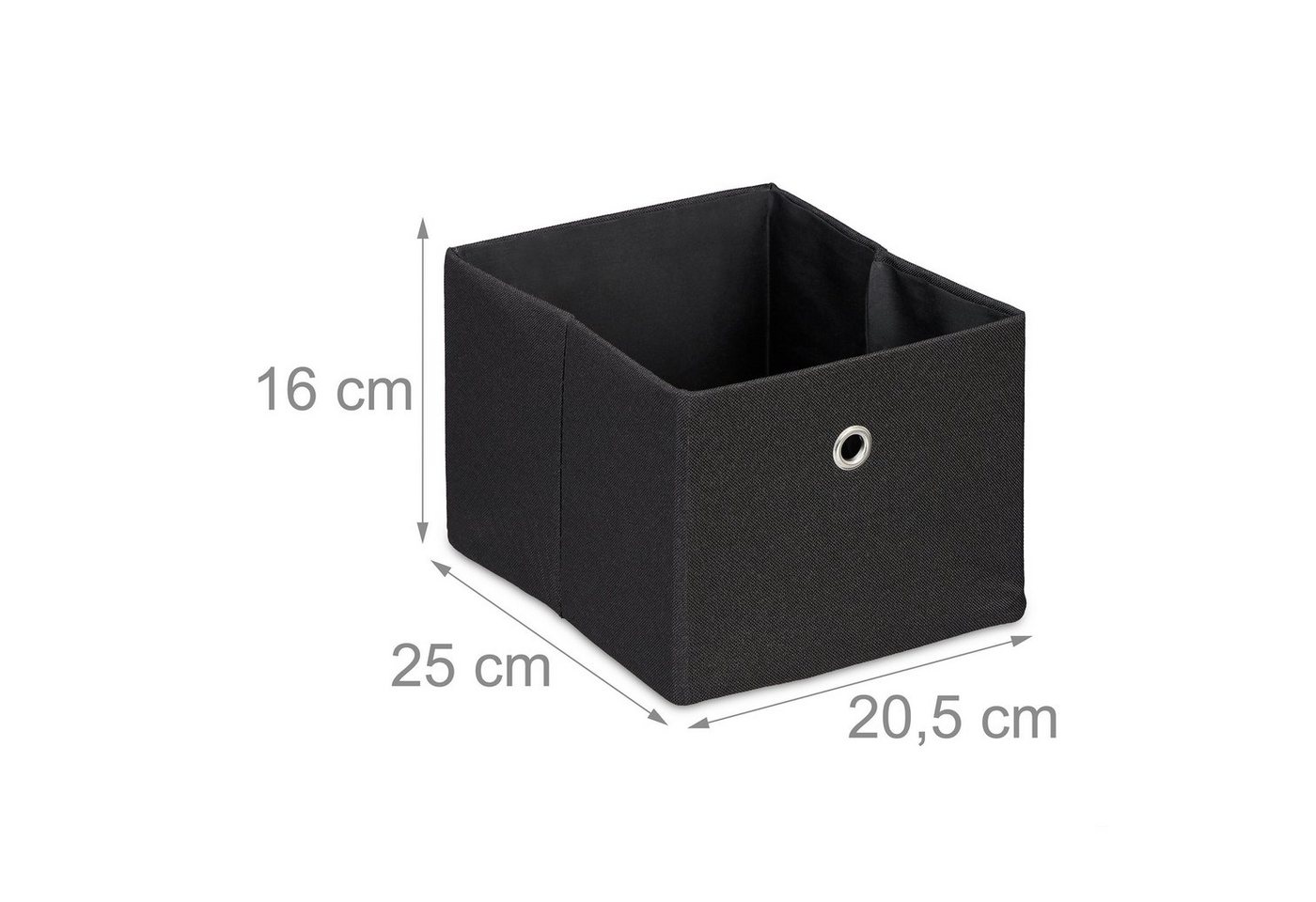 relaxdays Aufbewahrungsbox im 2er Set (2 St), schwarz – Bild 4 von 5
