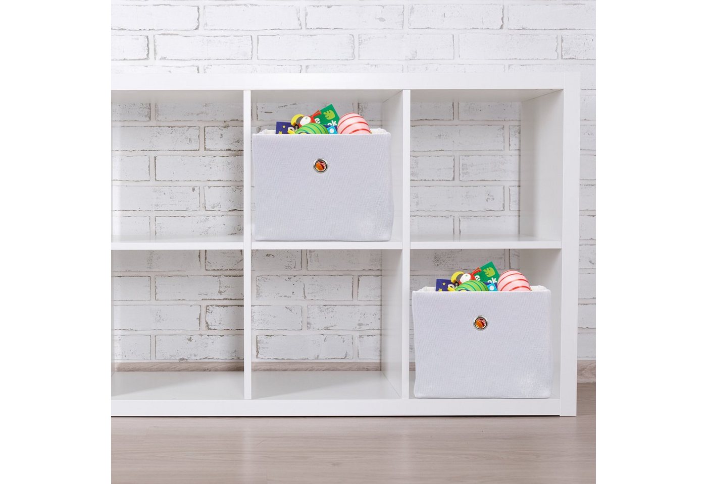 relaxdays Aufbewahrungsbox im 2er Set (2 St), schwarz – Bild 5 von 5