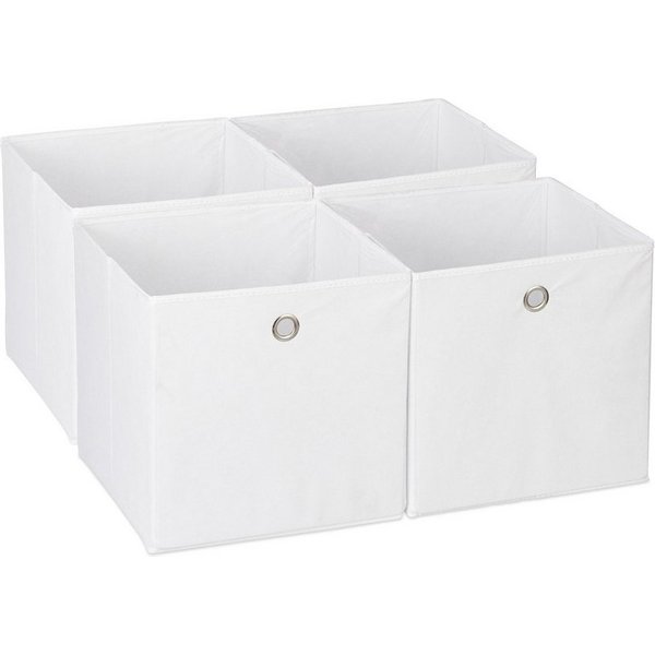 relaxdays Aufbewahrungsbox im 4er Set (4 St), weiß