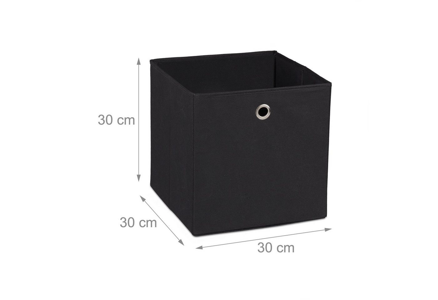 relaxdays Aufbewahrungsbox im 4er Set (4 St), schwarz – Bild 4 von 5