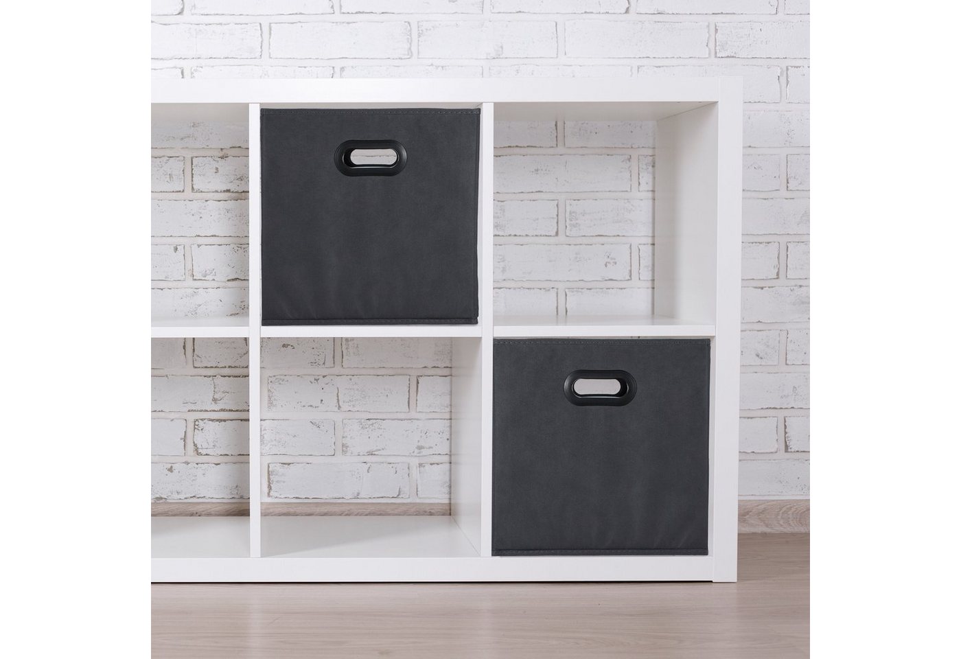 relaxdays Aufbewahrungsbox in Anthrazit 4er Set (4 St) – Bild 2 von 5