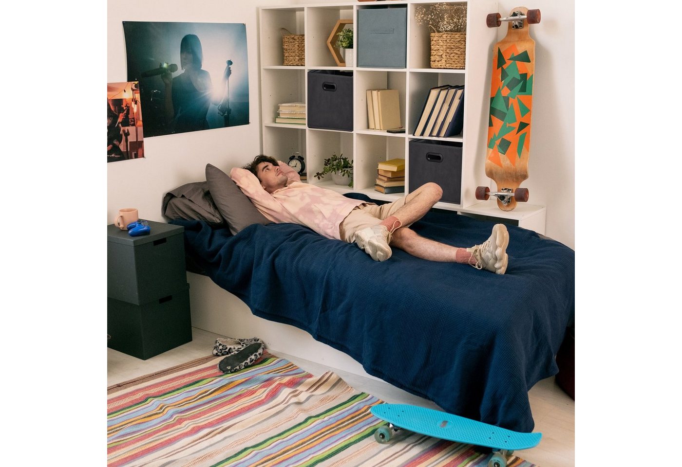 relaxdays Aufbewahrungsbox in Anthrazit 4er Set (4 St) – Bild 3 von 5