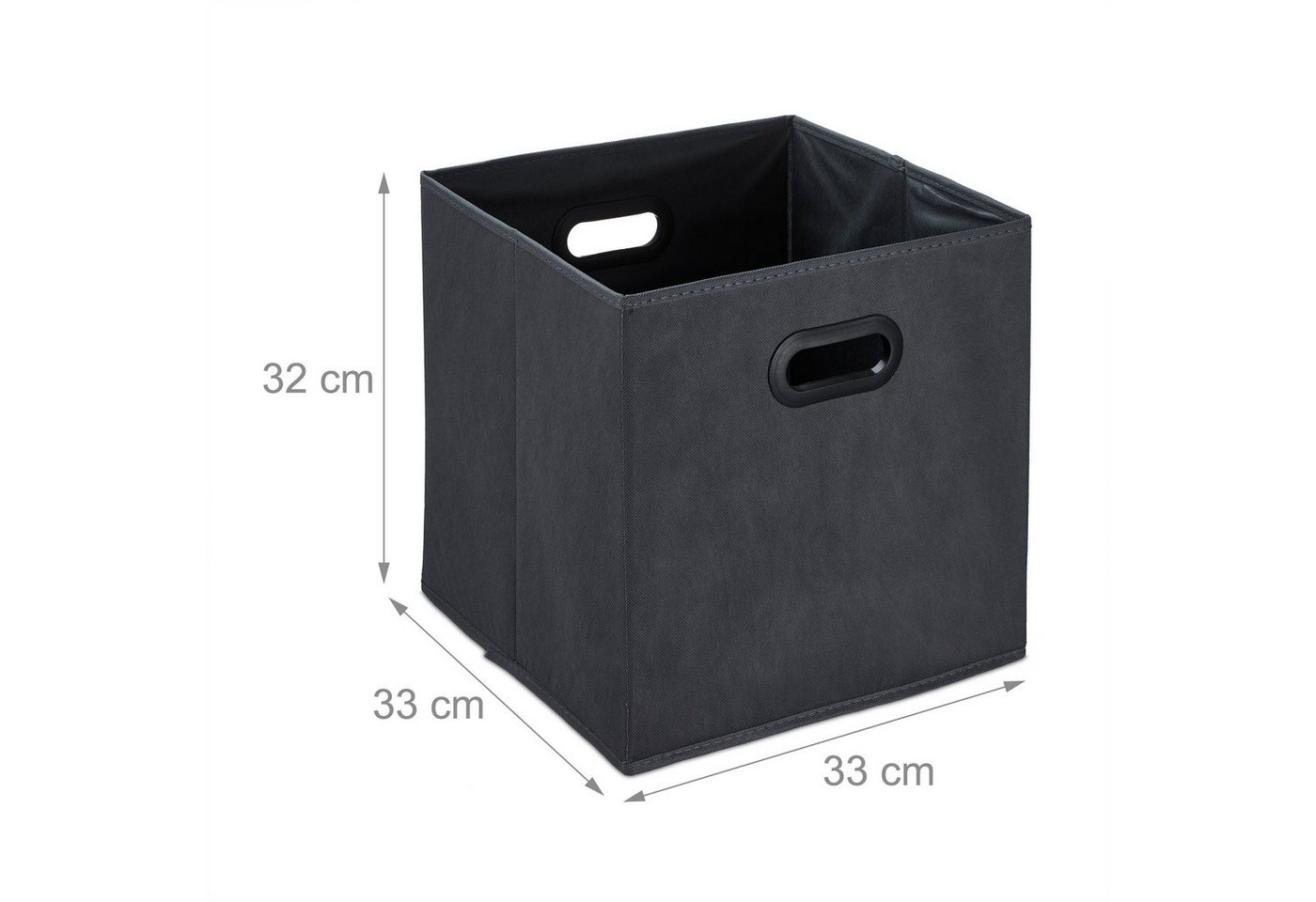 relaxdays Aufbewahrungsbox in Anthrazit 4er Set (4 St) – Bild 4 von 5