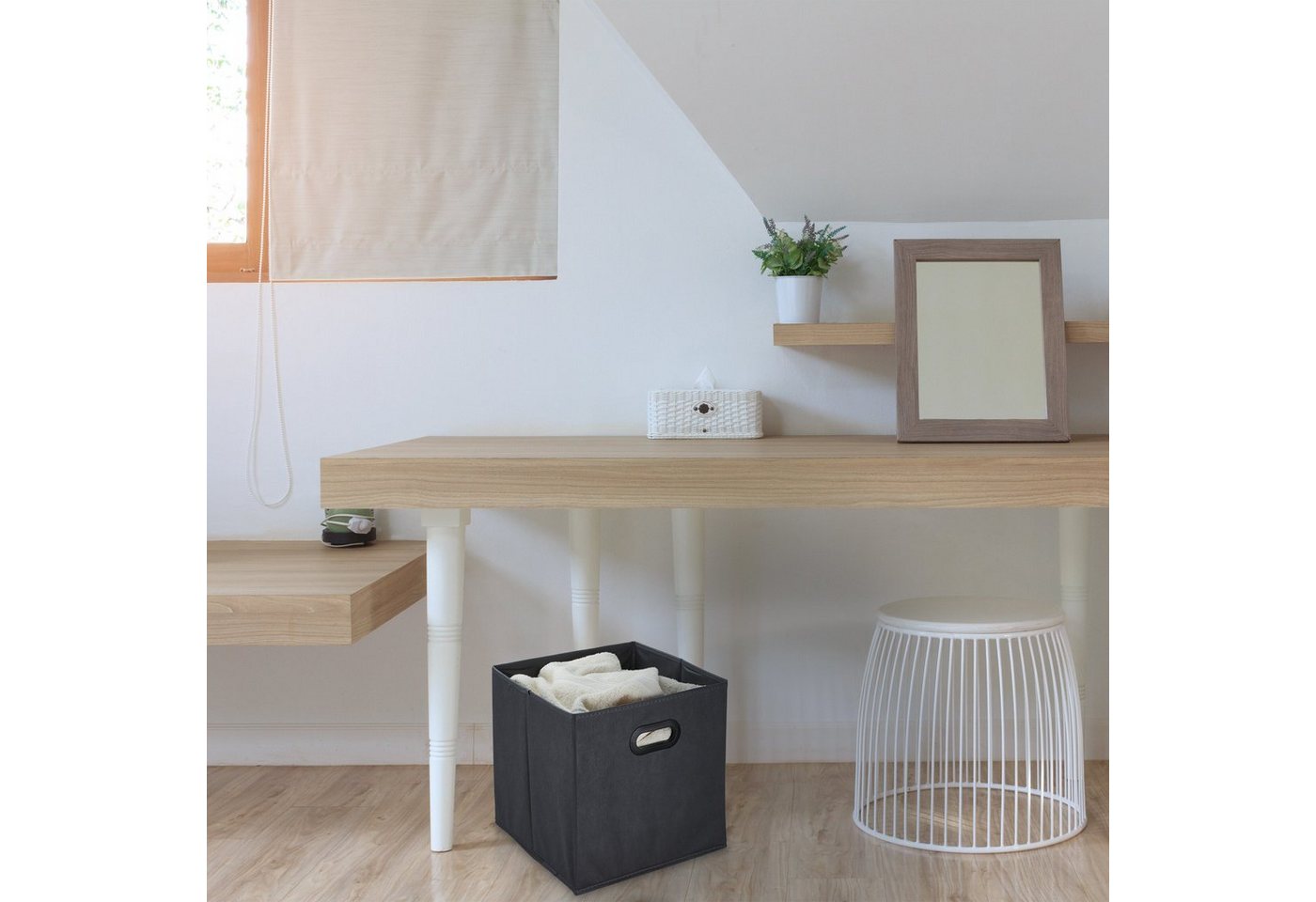 relaxdays Aufbewahrungsbox in Anthrazit 4er Set (4 St) – Bild 5 von 5