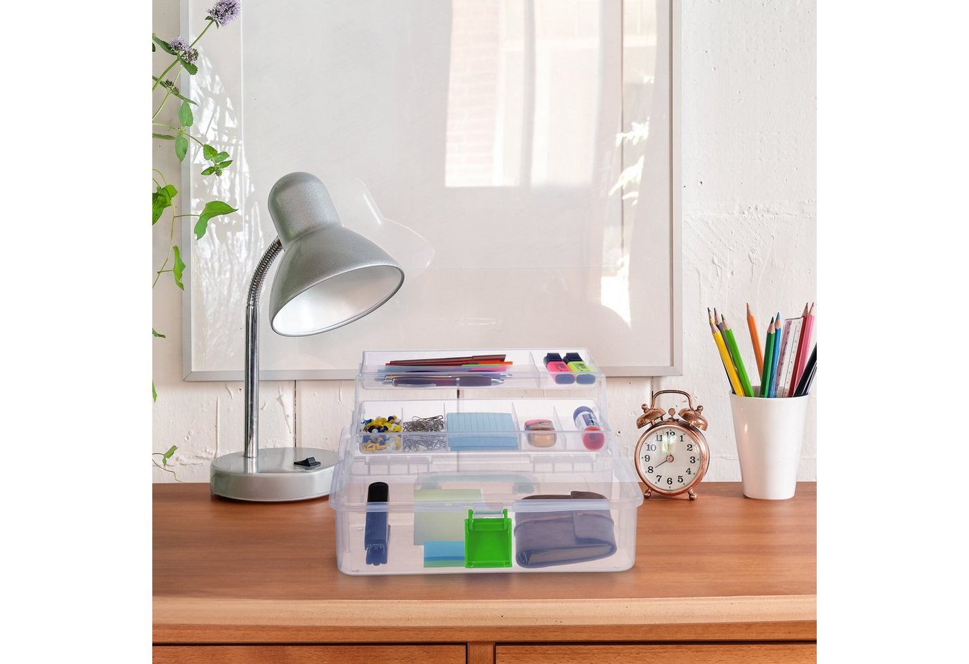 relaxdays Aufbewahrungsbox mit 9 Fächern (1 St), grün – Bild 2 von 5