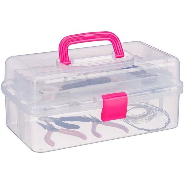 relaxdays Aufbewahrungsbox mit 9 Fächern (1 St), Pink