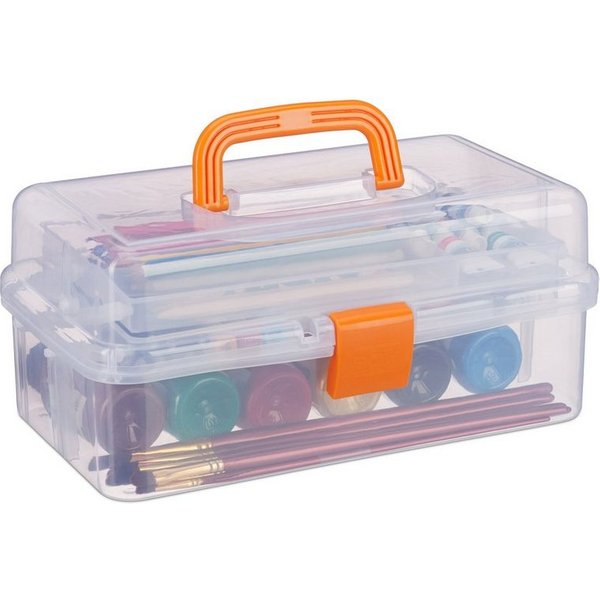 relaxdays Aufbewahrungsbox mit 9 Fächern (1 St), orange